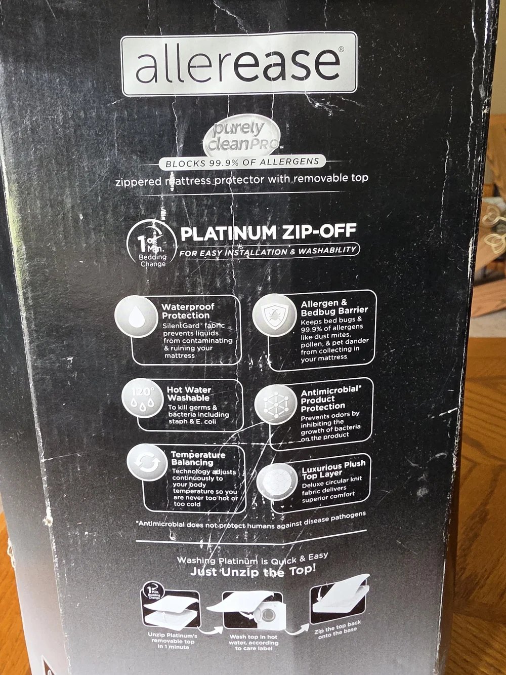 AllerEase Platinum Zip-Off Mattress Protector - White